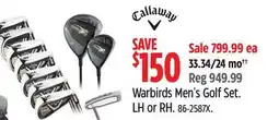 Canadian Tire Warbirds Men's Golf Set offer
