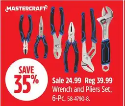 Canadian Tire Mastercraft Wrench and Pliers Set offer