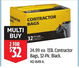 Canadian Tire 133L Contractor Bags offer