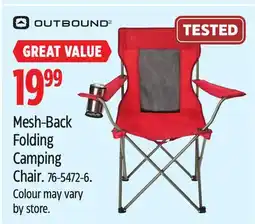Canadian Tire OUTBOUND Mesh-Back Folding Camping Chair offer