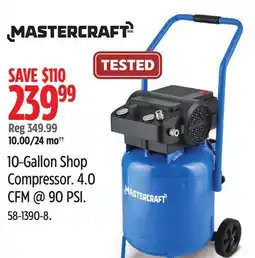 Canadian Tire MASTERCRAFT 10-Gallon Shop Compressor offer