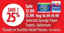 Canadian Tire Selected Sponge Paper Towels, Bathroom Tissues or Scotties Facial Tissues offer