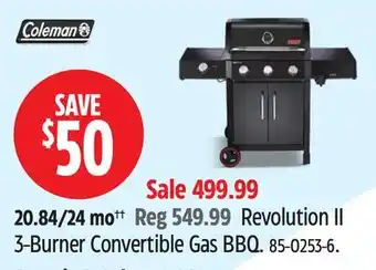 Canadian Tire Coleman Revolution II 3-Burner Convertible Gas BBQ offer