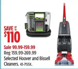 Canadian Tire Selected Hoover and Bissell Cleaners offer