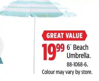 Canadian Tire Outbound 6´ Beach Umbrella offer