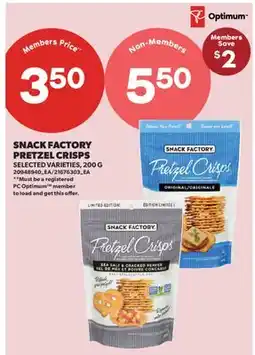 Real Canadian Superstore SNACK FACTORY PRETZEL CRISPS offer