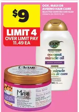 Real Canadian Superstore OGX, MAUI OR AVEENO HAIR CARE offer