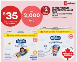 Real Canadian Superstore ROYALE PREMIUM DIAPERS ULTRA VALUE PACK, SIZES 3-6, 108-180'S offer