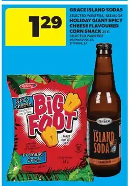 Real Canadian Superstore GRACE ISLAND SODAS, 355 ML OR HOLIDAY GIANT SPICY CHEESE FLAVOURED CORN SNACK, 25 G offer