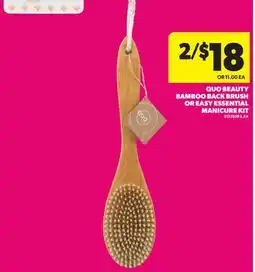 Real Canadian Superstore QUO BEAUTY BAMBOO BACK BRUSH OR EASY ESSENTIAL MANICURE KIT offer