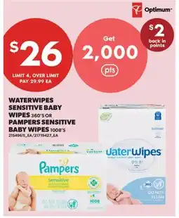 Real Canadian Superstore WATERWIPES SENSITIVE BABY WIPES, 360'S OR PAMPERS SENSITIVE BABY WIPES, 1008'S offer