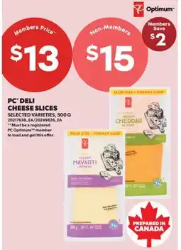 Real Canadian Superstore PC DELI CHEESE SLICES offer
