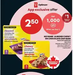 Real Canadian Superstore NO NAME ALMOND CHEWY OR CHOCOLATE CHIP BARS offer