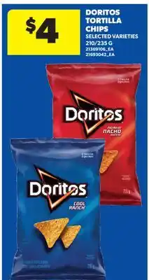 Real Canadian Superstore DORITOS TORTILLA CHIPS, 210/235 G offer