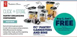 Real Canadian Superstore PC PANTRY CANNISTERS AND BINS offer
