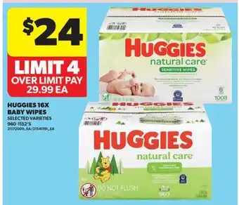 Real Canadian Superstore HUGGIES 16X BABY WIPES, 960-1152'S offer