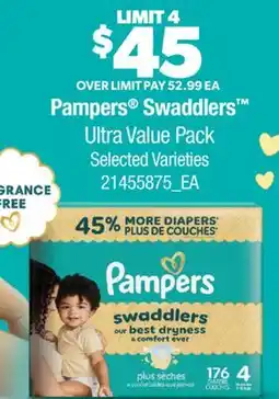 Real Canadian Superstore PAMPERS SWADDLERS ULTRA VALUE PACK offer