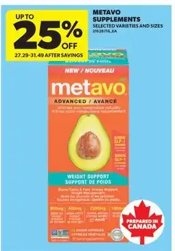 Real Canadian Superstore METAVO SUPPLEMENTS offer