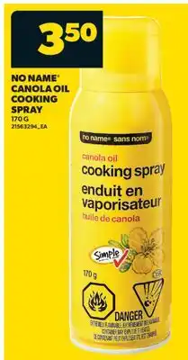 Real Canadian Superstore NO NAME CANOLA OIL COOKING SPRAY offer