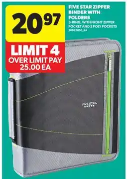 Real Canadian Superstore FIVE STAR ZIPPER BINDER WITH FOLDERS offer