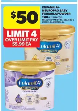 Real Canadian Superstore ENFAMIL A + NEUROPRO BABY FORMULA POWDER TUB, 553/587 G offer