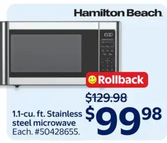 Walmart 1.1-cu. ft. Stainless steel microwave offer