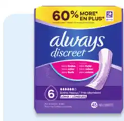 Walmart Always Discreet incontinence pads or underwear offer