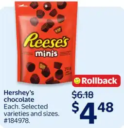 Walmart Hershey's chocolate offer