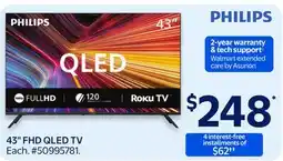 Walmart Philips 43 FHD QLED TV offer