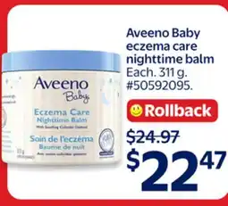 Walmart Aveeno Baby eczema care nighttime balm offer