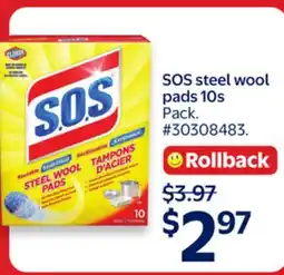 Walmart SOS steel wool pads 10s offer