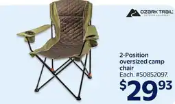 Walmart Ozark Trail 2-Position oversized camp chair offer