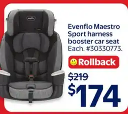 Walmart Evenflo Maestro Sport harness booster car seat offer
