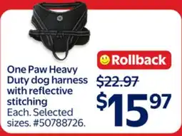 Walmart One Paw Heavy Duty dog harness with reflective stitching offer