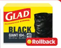 Walmart Glad Black outdoor garbage bags offer
