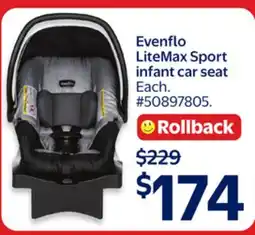 Walmart Evenflo LiteMax Sport Infant car seat offer