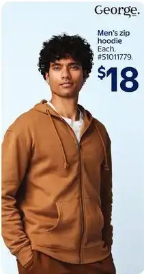 Walmart George Men's zip hoodie offer