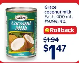 Walmart Grace coconut milk offer