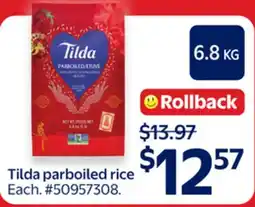 Walmart Tilda parboiled rice offer