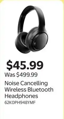 Walmart Noise Cancelling Wireless Bluetooth Headphones offer