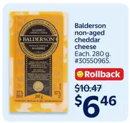 Walmart Balderson non-aged cheddar cheese offer