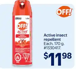 Walmart OFF! Active insect repellent offer
