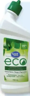 Walmart Great Value Eco all-purpose or toilet bowl cleaner offer
