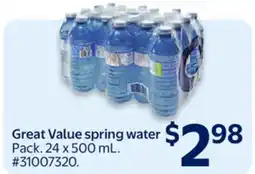 Walmart Great Value spring water offer