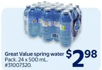 Walmart Great Value spring water offer