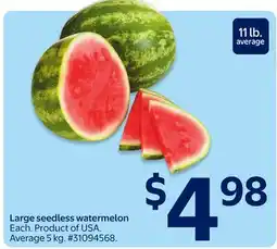 Walmart Large seedless watermelon offer