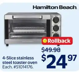 Walmart 4—Slice stainless steel toaster oven offer
