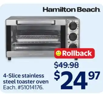Walmart 4—Slice stainless steel toaster oven offer