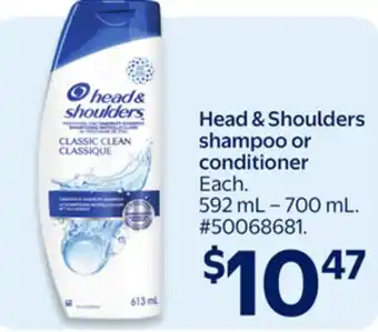 Walmart Head & Shoulders shampoo or conditioner offer