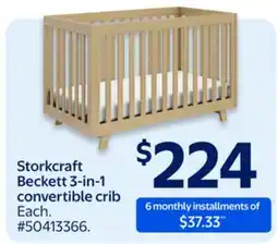 Walmart Storkcraft Beckett 3-in-l convertible crib offer